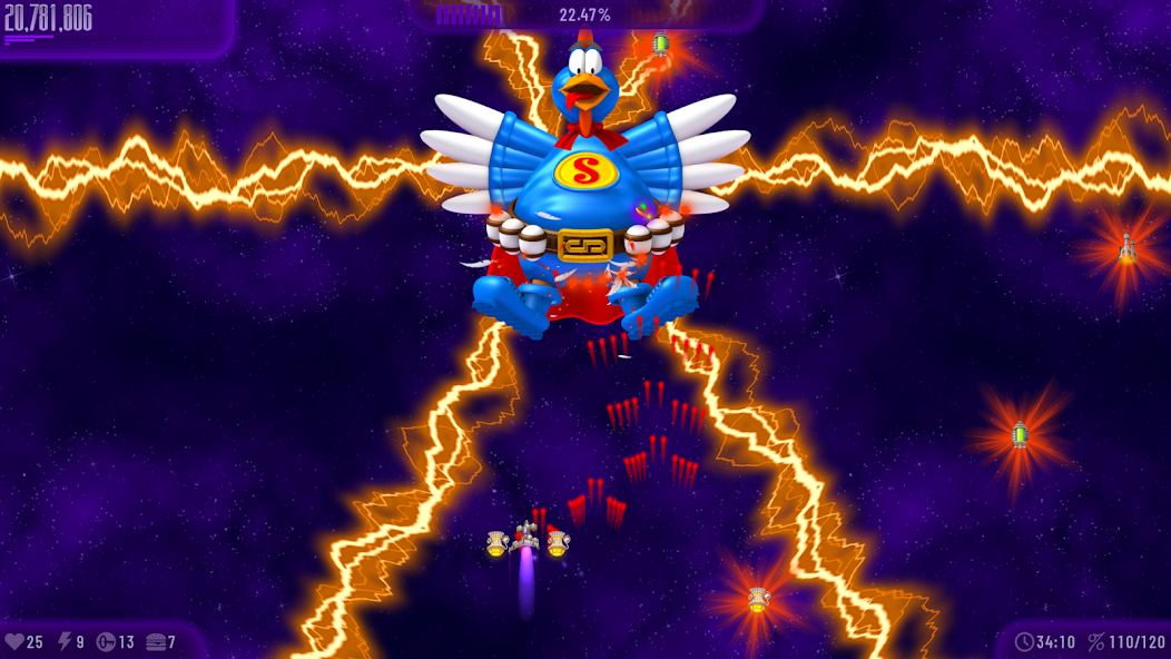 Google Play screenshot from Chicken Invaders 4 gameplay